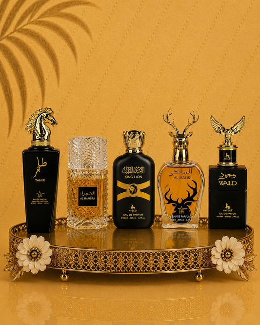 Set 5 Parfumuri Orientale Barbatesti - Tahir + King Lion + Al Hamra Royal + Maliki + Wajud