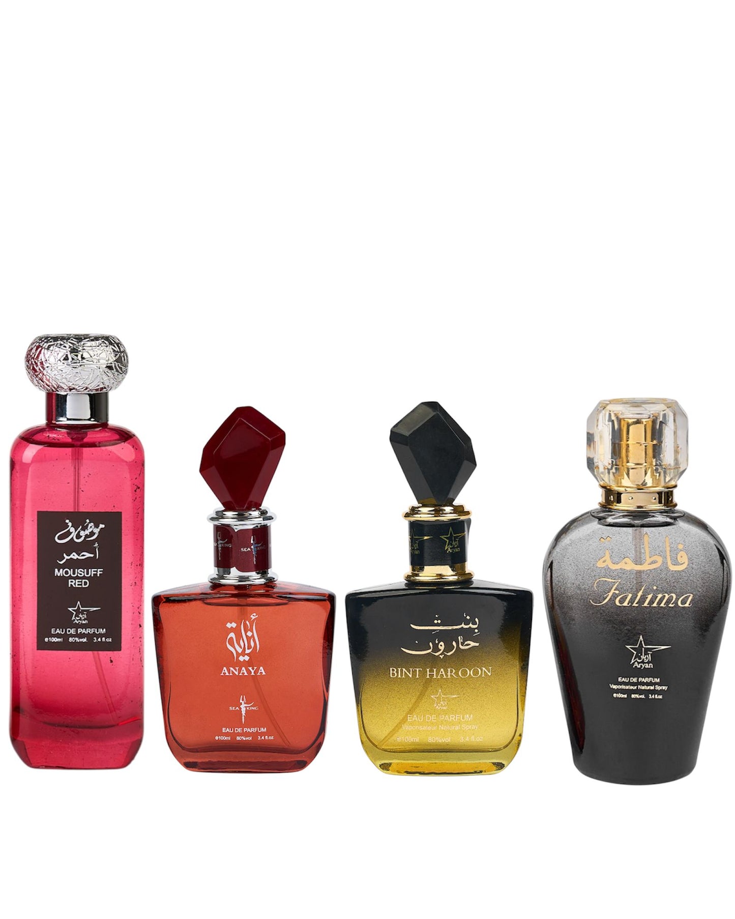 Set 4 Parfumuri Orientale De Dama - Mousuff Red + Anaya + Bint Haroon + Fatima Black