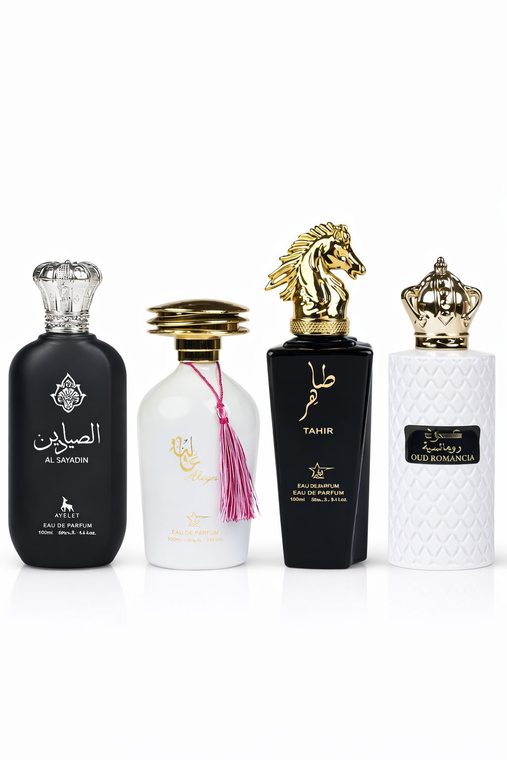 Set 4 Parfumuri Orientale ( 2xDama + 2xBarbat) - Al Sayadin + Aliya + Tahir + Oud Romancia