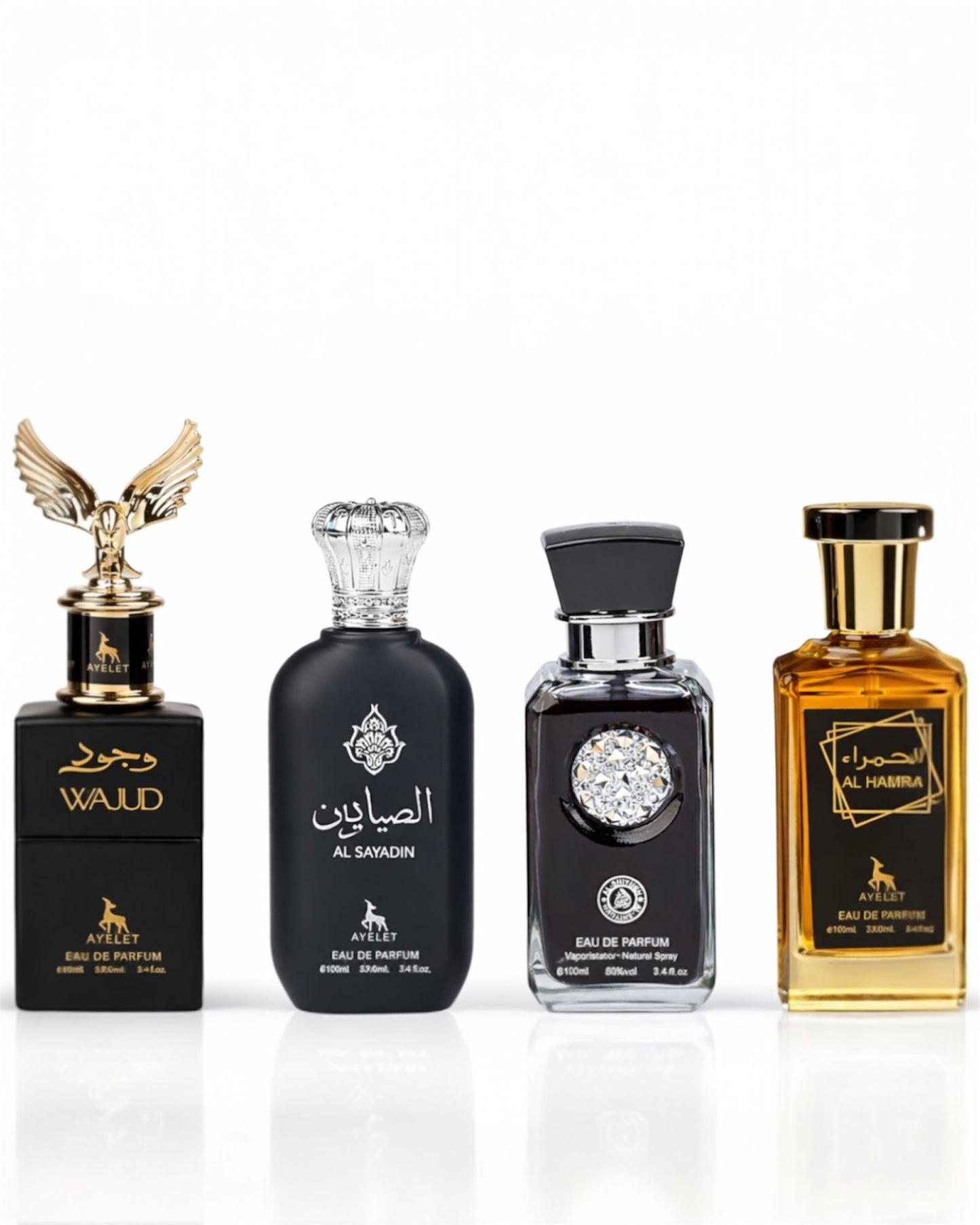 Set 4 Parfumuri Orientale Barbatesti - Wajud + Al Sayadin+ Crystal Black + Al Hamra