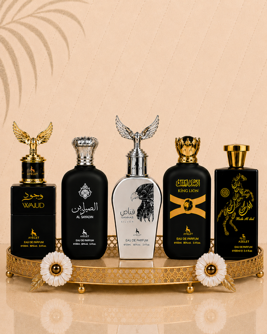 Set 5 Parfumuri Orientale Barbatesti - Wajud + Al Sayadin + Qannas Silver + King Lion + Malik Al Lail