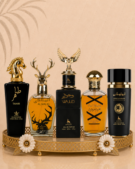 Set 5 Parfumuri Orientale Barbatesti - Tahir + Wajud + Apollo Black + Oud Modern + Maliki