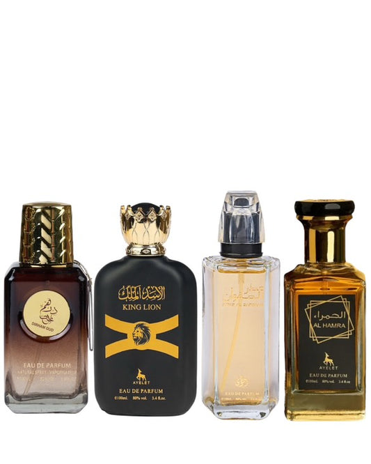 Set 4 Parfumuri Orientale De Barbati - Dirham Oud + King Lion + Attar Safwaan + Al Hamra