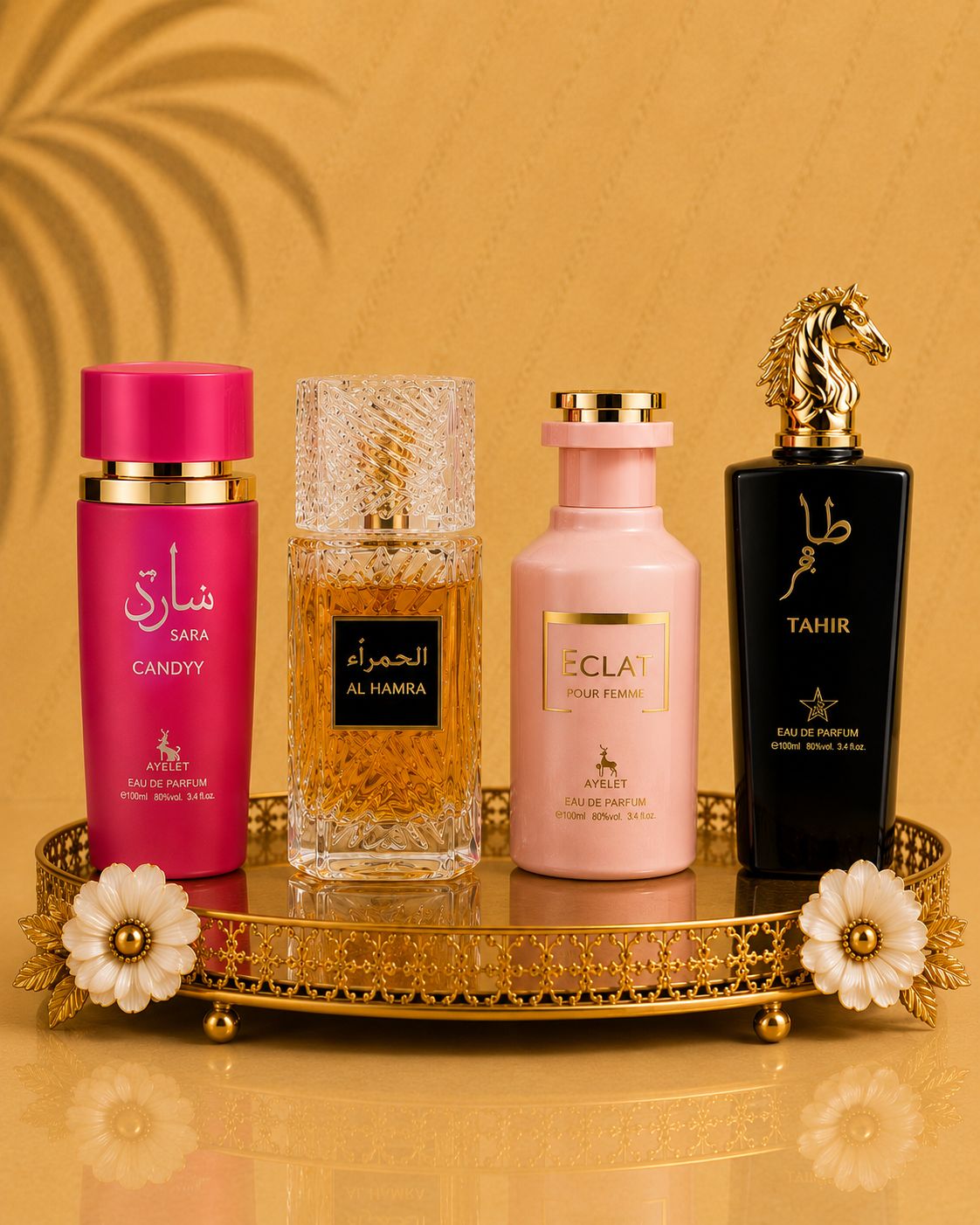 Set 4 Parfumuri Orientale ( 2xDama + 2xBarbat) - Sara Candy + Al Hamra Royal + Eclat + Tahir