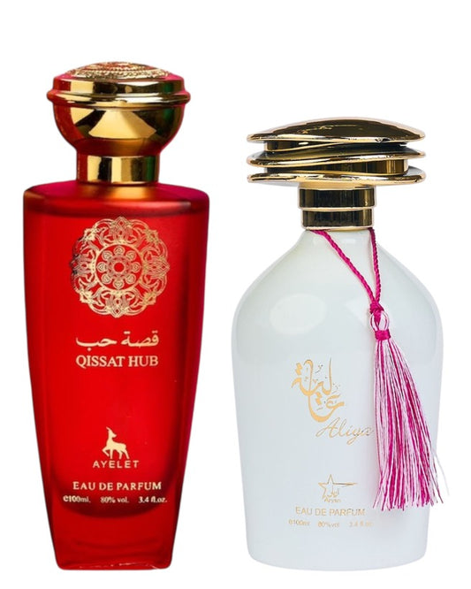 Set 2 Parfumuri Orientale De Dama - Qissat Hub Red + Aliya